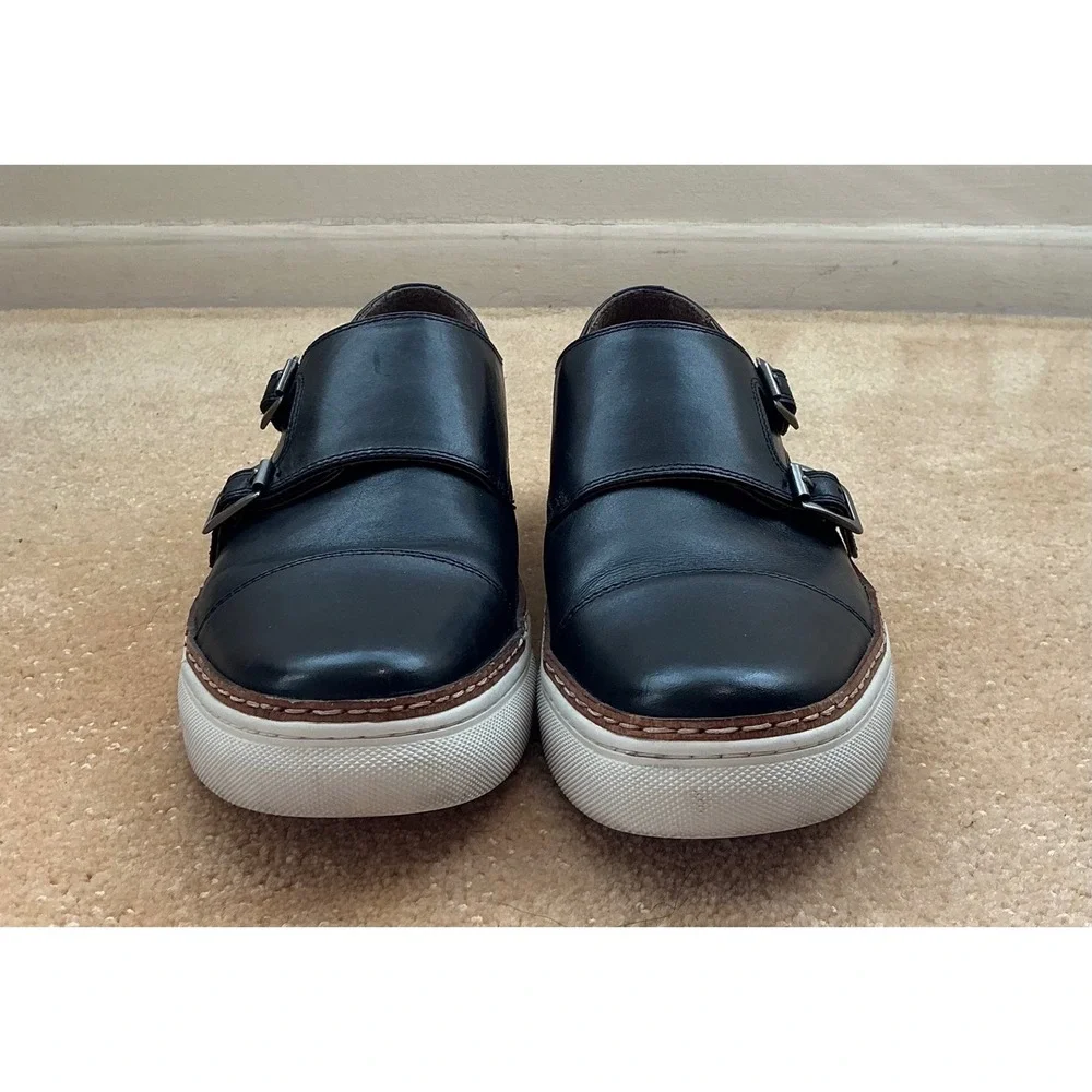 FLORSHEIM Mens Black Leather Double Monk Strap Versatile Loafers Shoes Sz 10.5 M